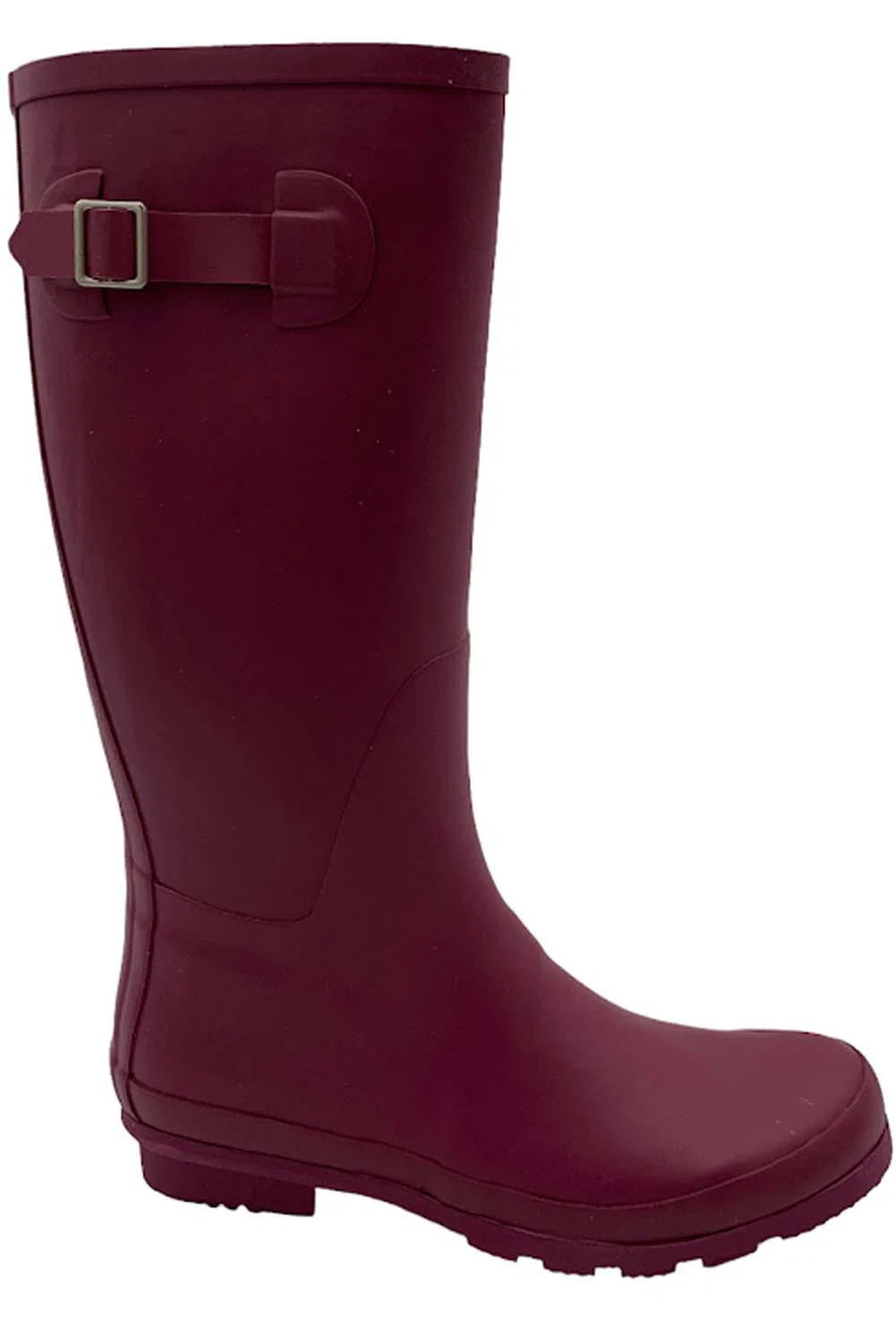 Nomad Retro Chain Pull-On Rain Boots Puddles Matte Berry - Medium